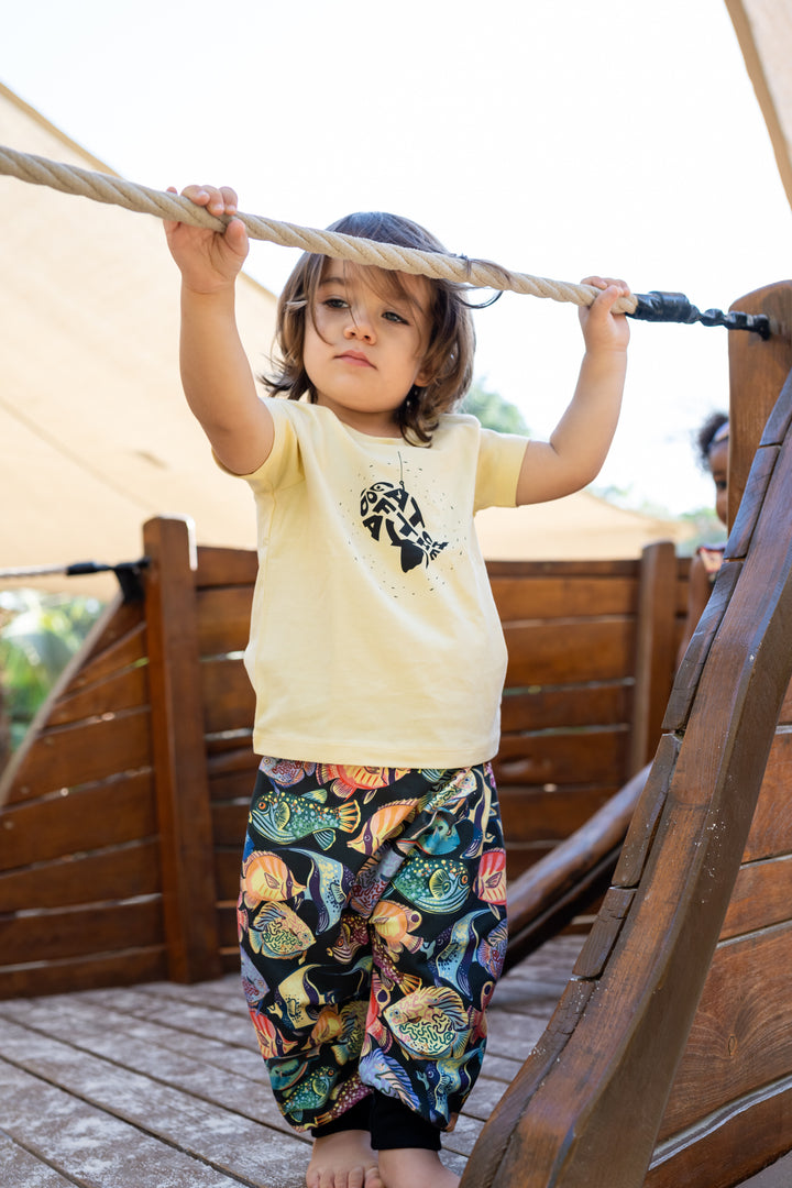 Fish Frenzy | Handmade Organic Baby Pants &amp; T-Shirt Set | Vay&