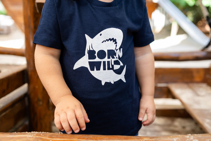 Sharks | Handmade Organic Baby Shorts &amp; T-Shirt Set | Vay&